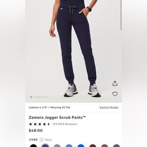 Figs, Medium/ petite navy Zamora jogger scrubs.